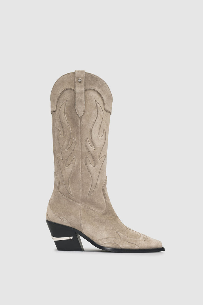 ANINE BING Mid Calf Tania Boots - Taupe Western