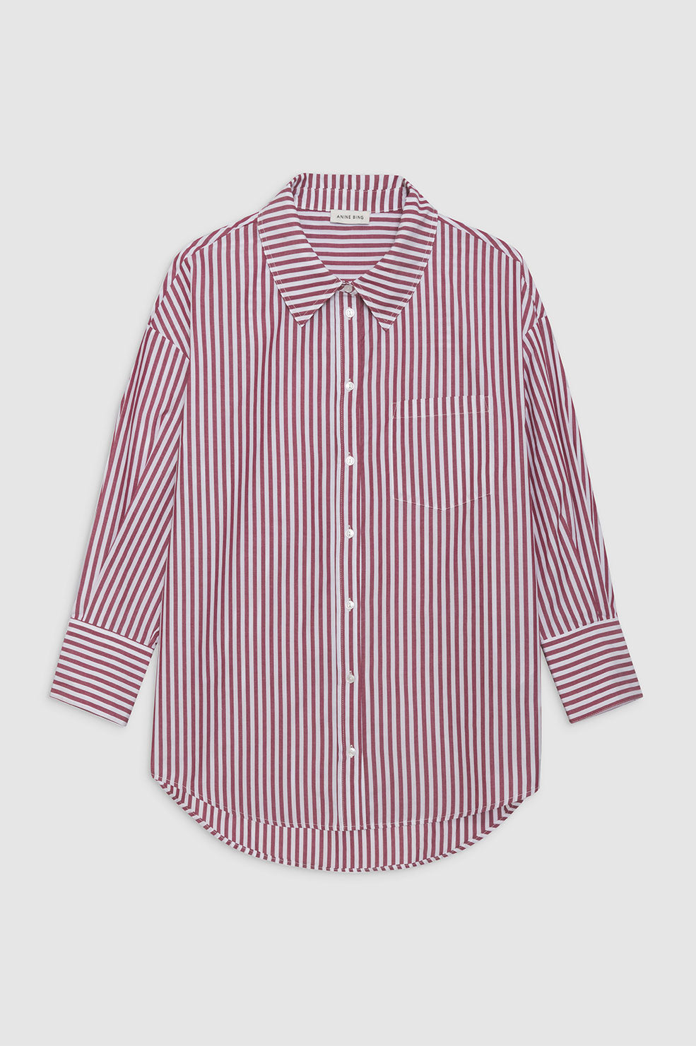 ANINE BING Mika Shirt - Red And White Stripe