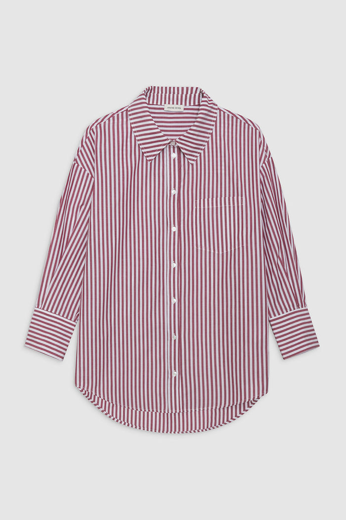 ANINE BING Mika Shirt - Red And White Stripe