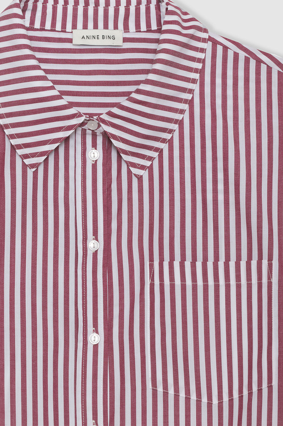 ANINE BING Mika Shirt - Red And White Stripe