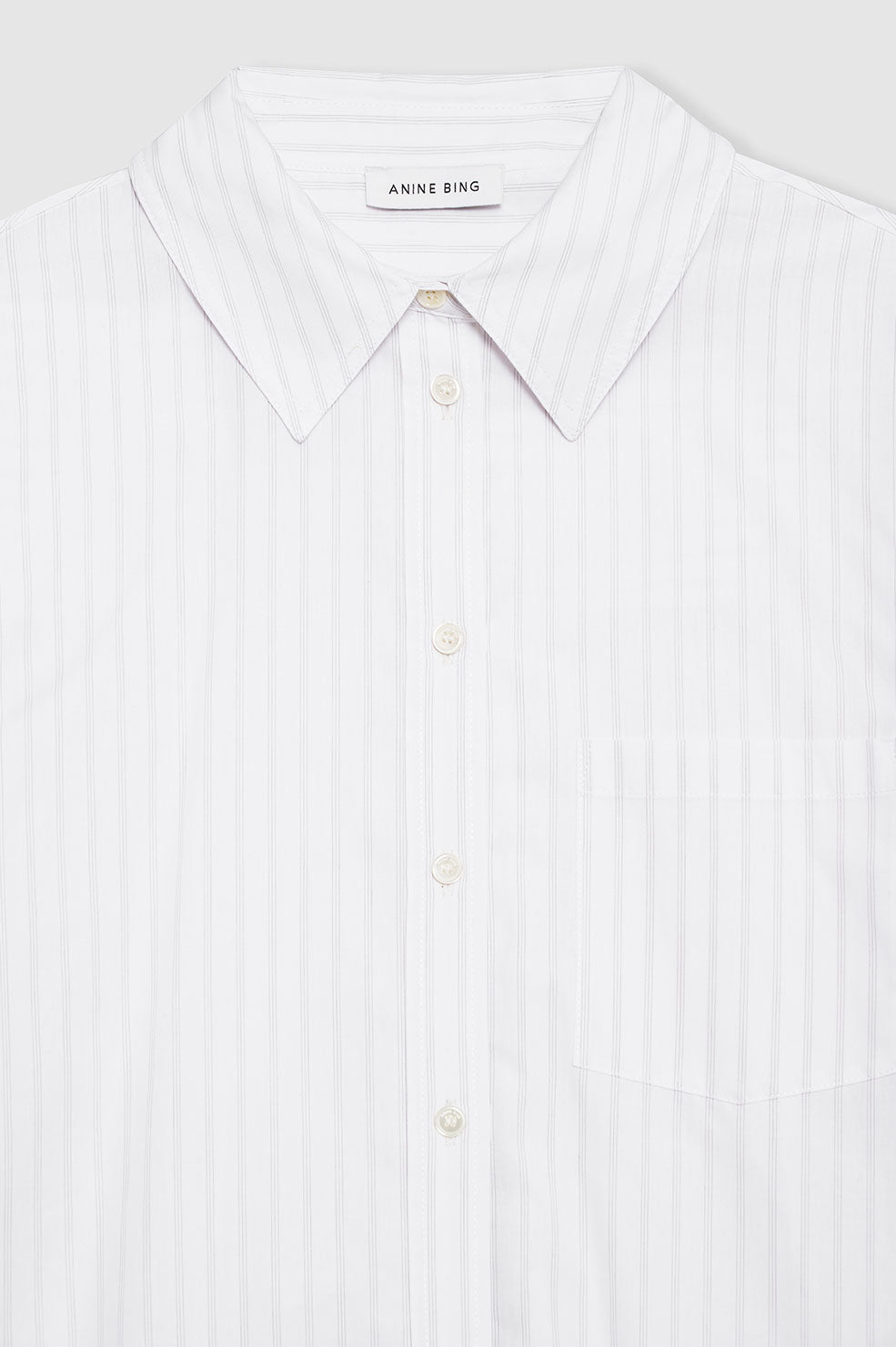 ANINE BING Mika Shirt - White And Black Stripe