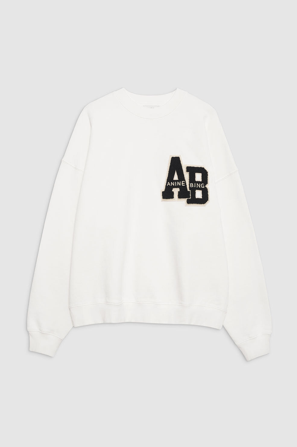 ANINE BING Miles Sweatshirt Letterman - Off White – ANINE BING EU