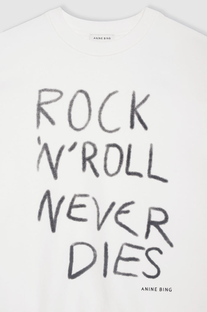 ANINE BING Miles Sweatshirt Rock N Roll - Ivory