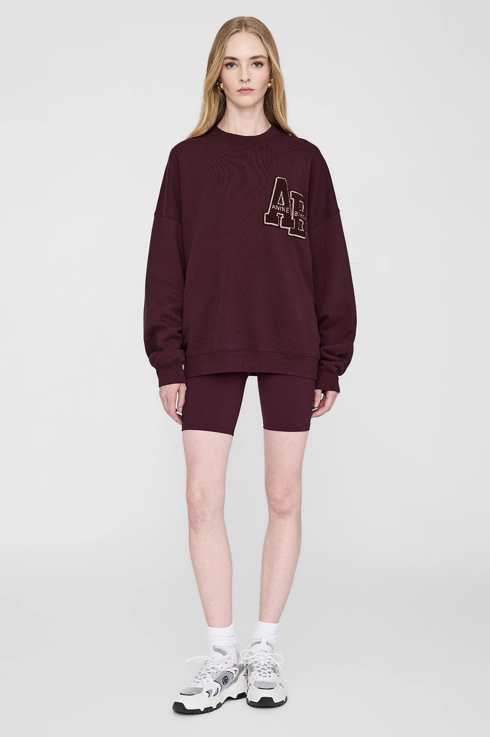 Miles Oversized Sweatshirt Letterman - Dark Burgundy