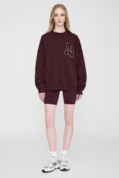 ANINE BING Miles Oversized Sweatshirt Letterman - Dark Burgundy