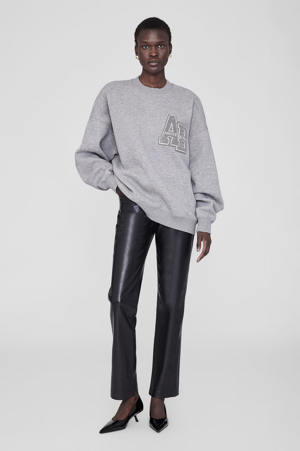 Miles Oversized Sweatshirt Letterman - Off White View 1