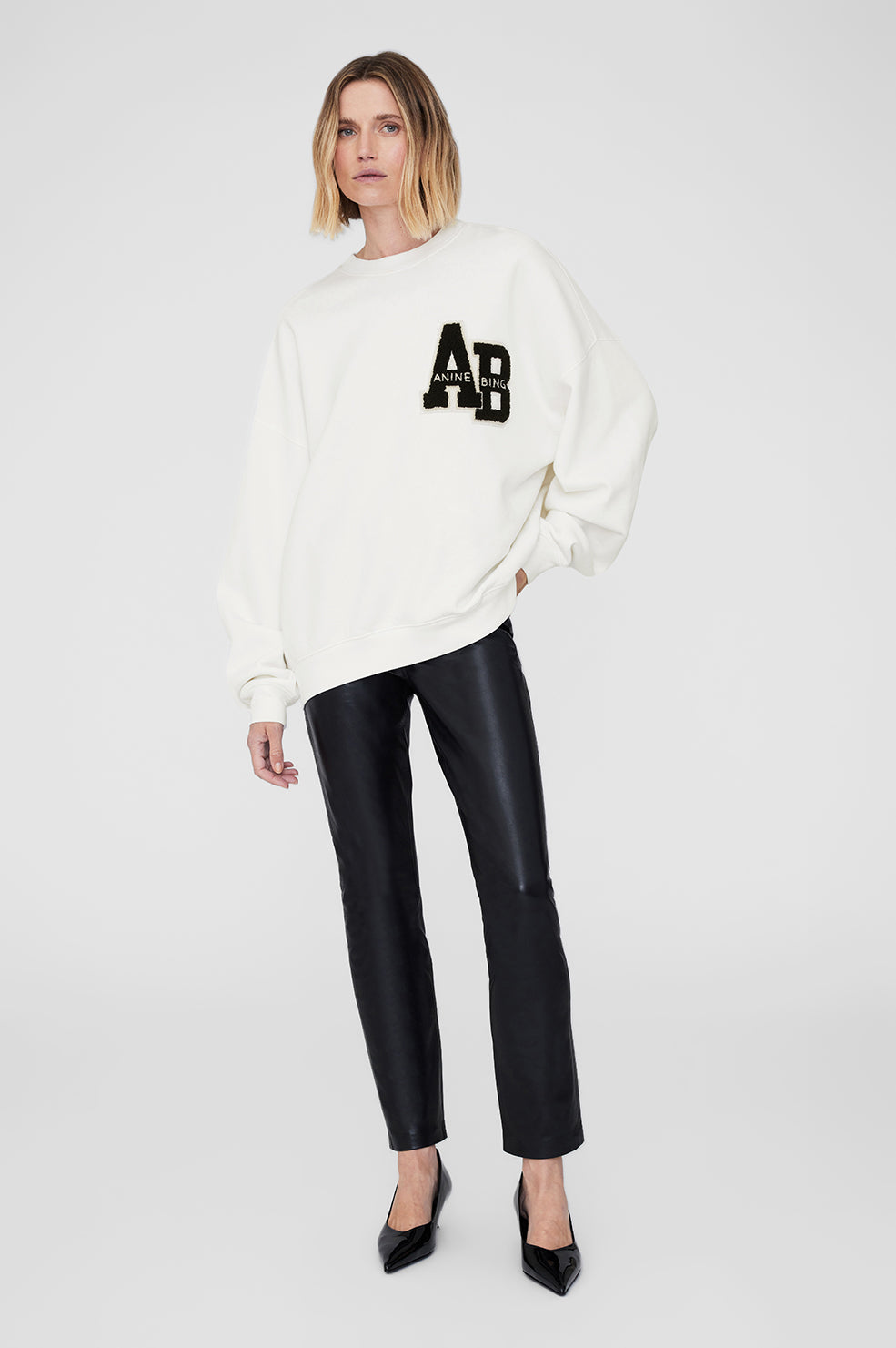 Miles Oversized Sweatshirt Letterman - Off White