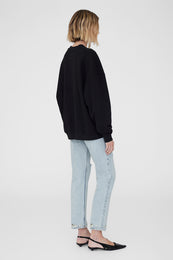 ANINE BING Miles Oversized Sweatshirt Letterman - Black