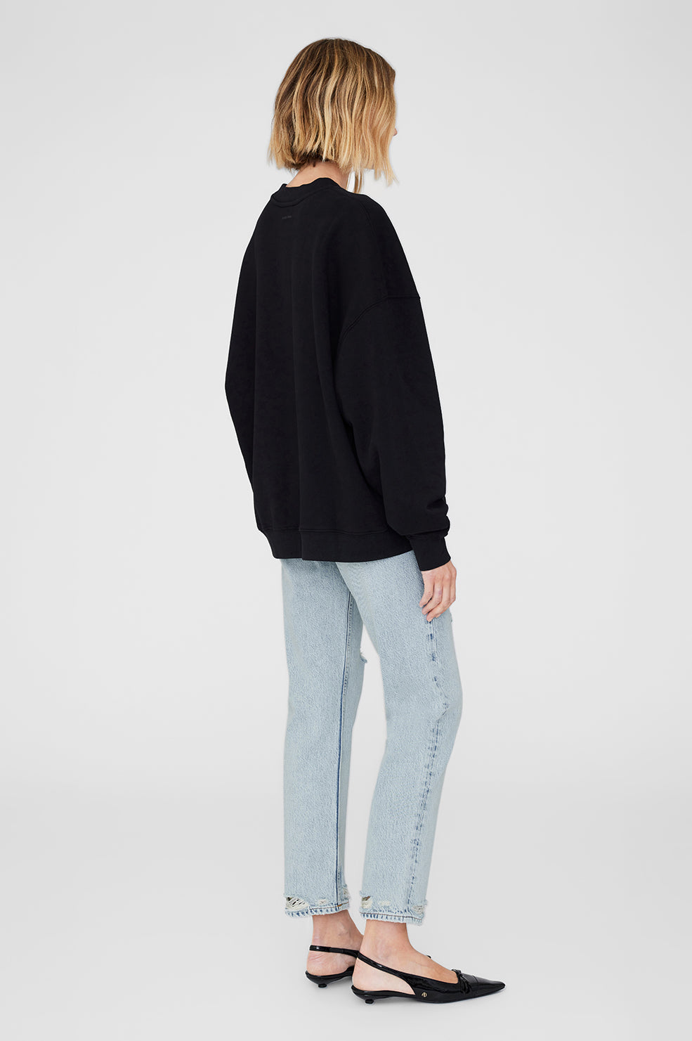 ANINE BING Miles Oversized Sweatshirt Letterman in Dark Burgundy ANINE BING Miles Oversized Sweatshirt Letterman in Dark Burgundy