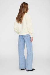 ANINE BING Miles Sweatshirt Letterman - Cream - on model back