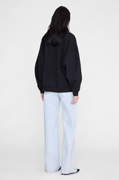 ANINE BING Miles Sweatshirt Collegiate - Vintage Black - on model back