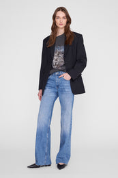 ANINE BING Miles Sweatshirt Leo Muse - Washed Black - on model second image