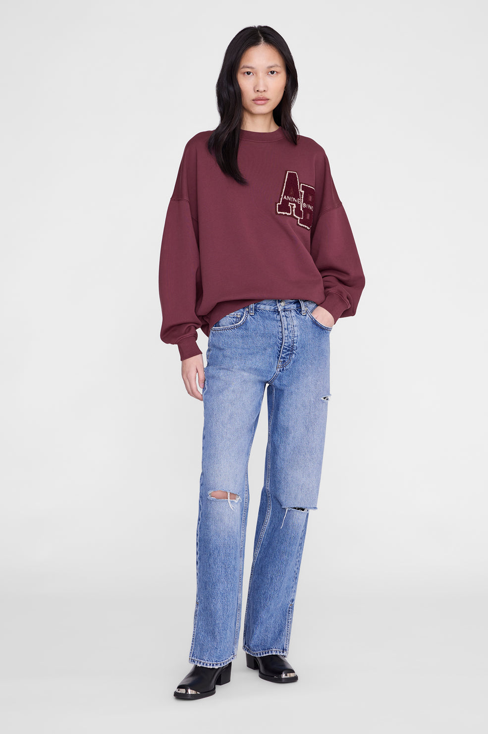 Miles Sweatshirt Letterman - Fig