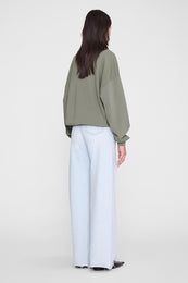 ANINE BING Miles Sweatshirt Letterman - Sage - on model back
