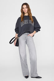 ANINE BING Miles Sweatshirt New Classic - Washed Black - on model front
