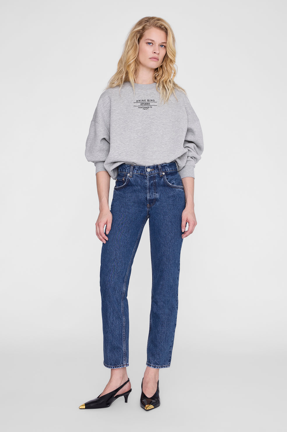 Miles Sweatshirt Palm - Washed Black View 1