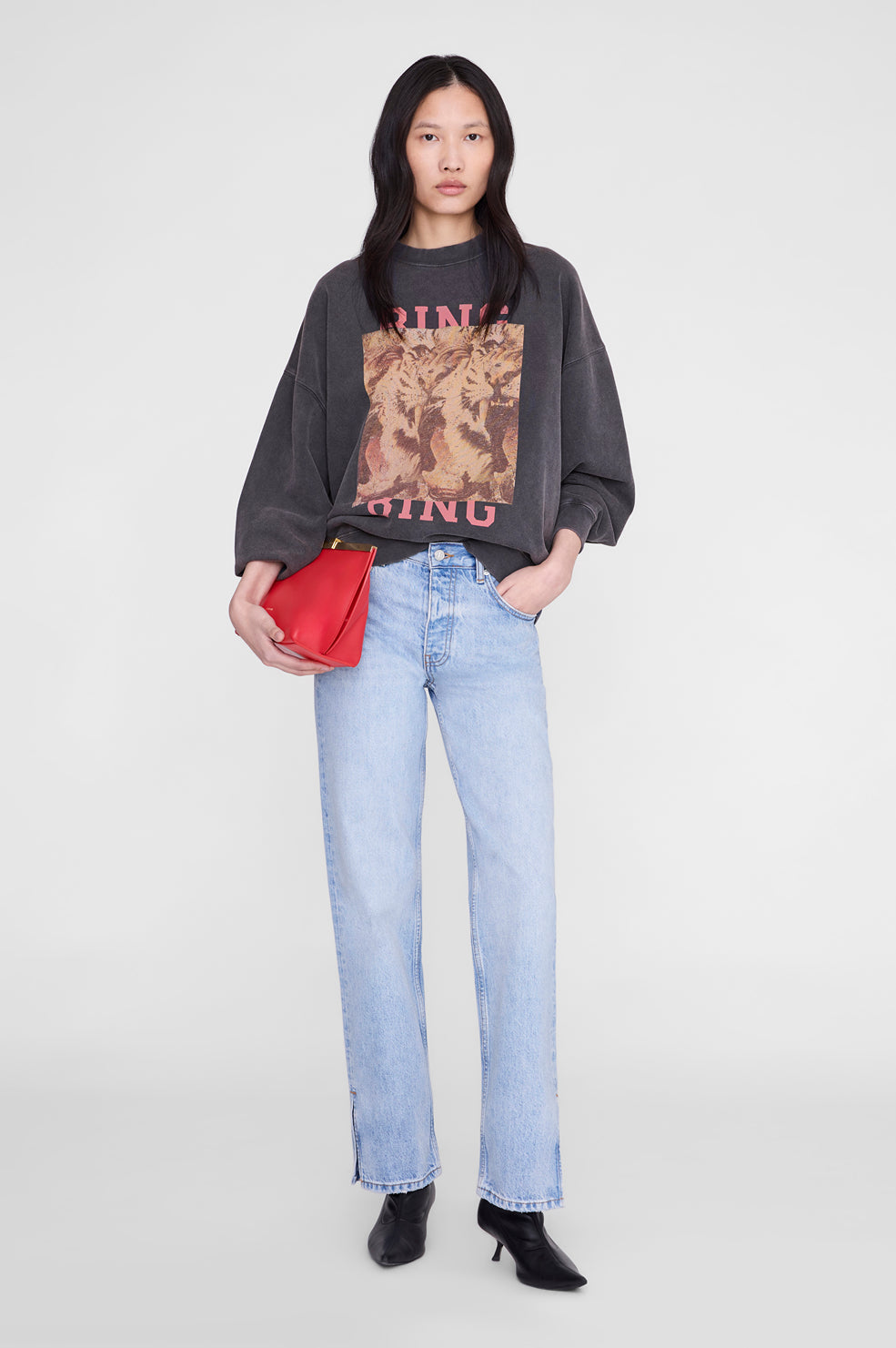 Miles Sweatshirt Tiger Bing - Washed Black View 1