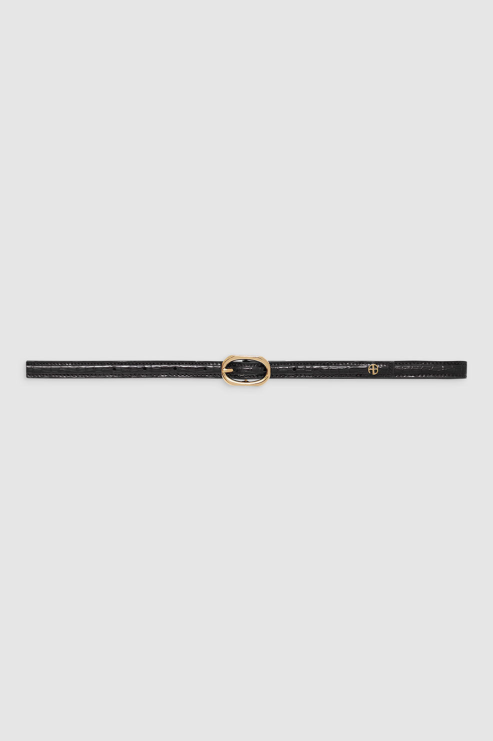 ANINE BING Mini Mara Belt - Black Embossed