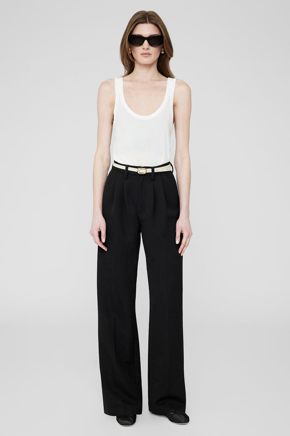 Mini Signature Link Belt - Black With Gold View 2