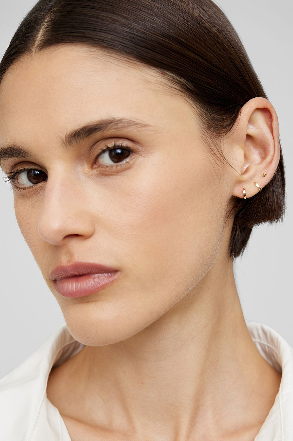 Mini Hoop Earring - 14k Gold View 2