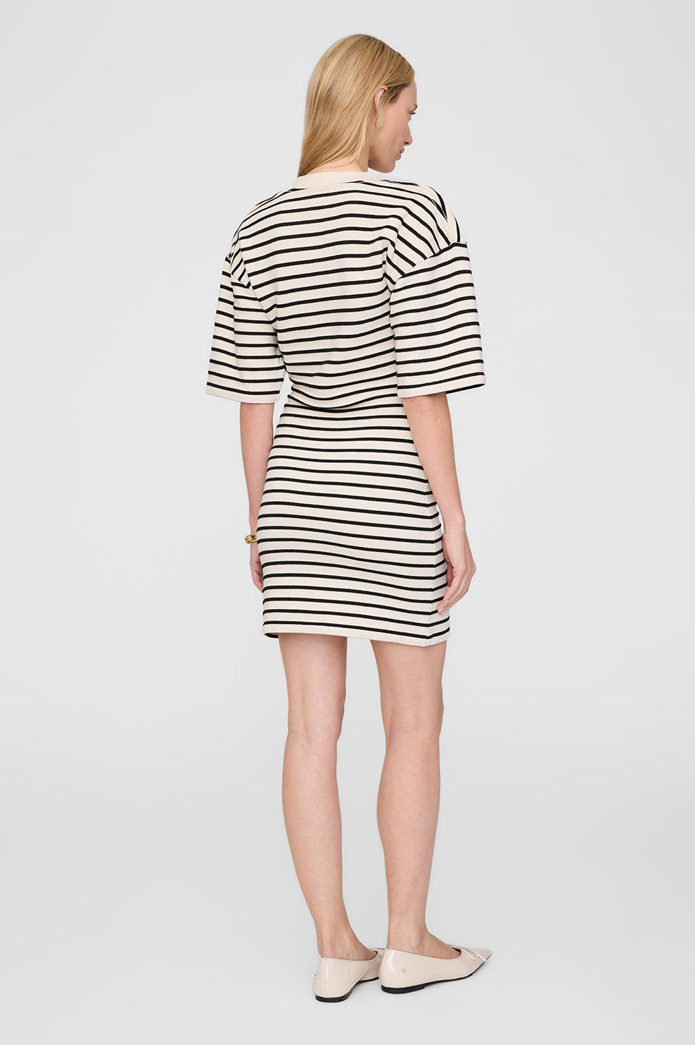 Mona Dress - Black Stripe French Terry View 2
