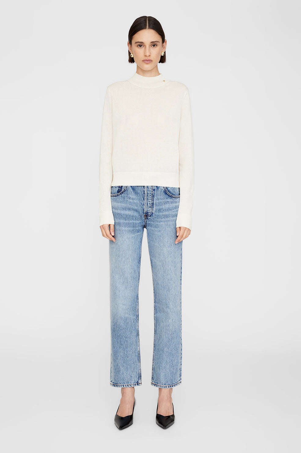 Monique Long Sleeve Sweater - Ivory