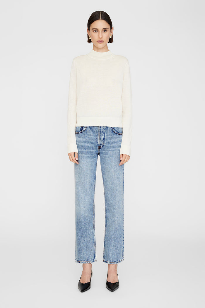 ANINE BING Monique Long Sleeve Sweater - Ivory