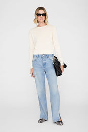 ANINE BING Moni Crop Sweater - Ivory - front view