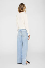 ANINE BING Moni Crop Sweater - Ivory - back view