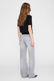 ANINE BING Moni Polo Sweater - Black - on model back