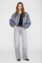 ANINE BING Moni Polo Sweater - Black - on model front second image