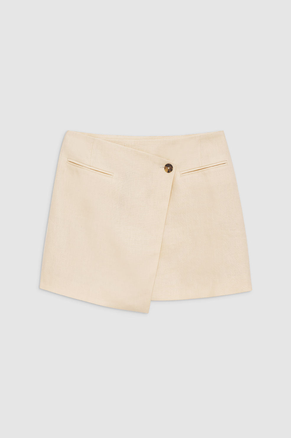 Natalia Skirt - Light Yellow Linen