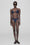ANINE BING Naya Bikini Bottom - Navy Link Print - Front View Model
