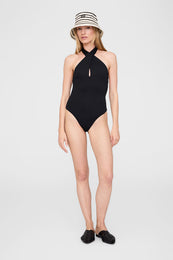 ANINE BING Nicks Bucket Hat - Black Stripe French Terry