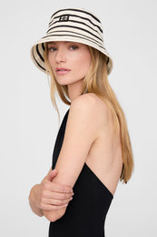 ANINE BING Nicks Bucket Hat - Black Stripe French Terry