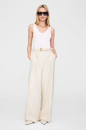 ANINE BING Nicola Belt - Bone Crinkled Patent