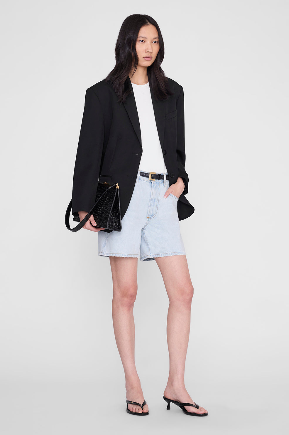 Noelle Thong Sandals - Embossed Brown View 2