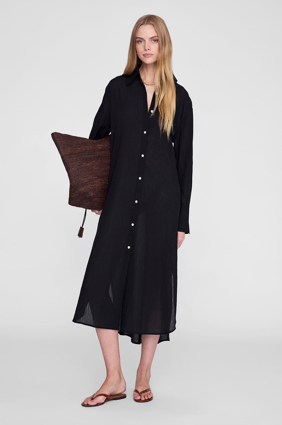 ANINE BING Noemi Dress - Black - on model front