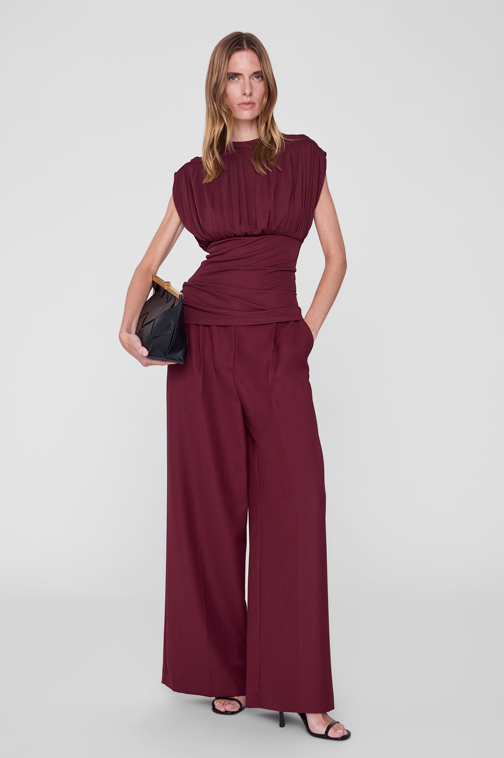 Paola Trouser - Burgundy