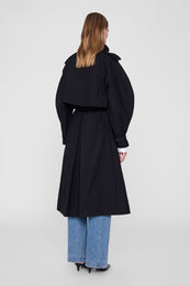ANINE BING Pascale Maxi Trench - Black - on model back