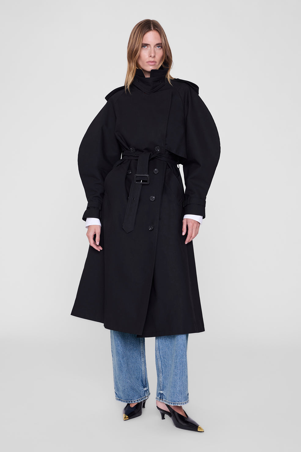 Pascale Maxi Trench - Black View 2