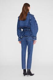 ANINE BING Pascale Trench - Clean Indigo - on model back view