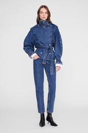 ANINE BING Pascale Trench - Clean Indigo - on model front second image
