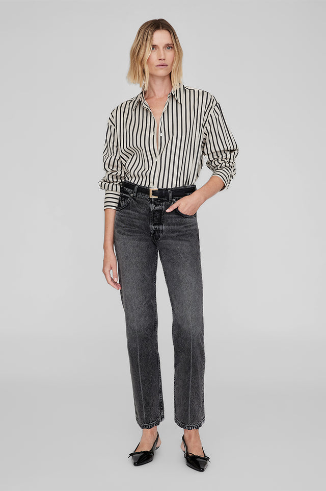 Plaza Shirt - Black And Tan Stripe