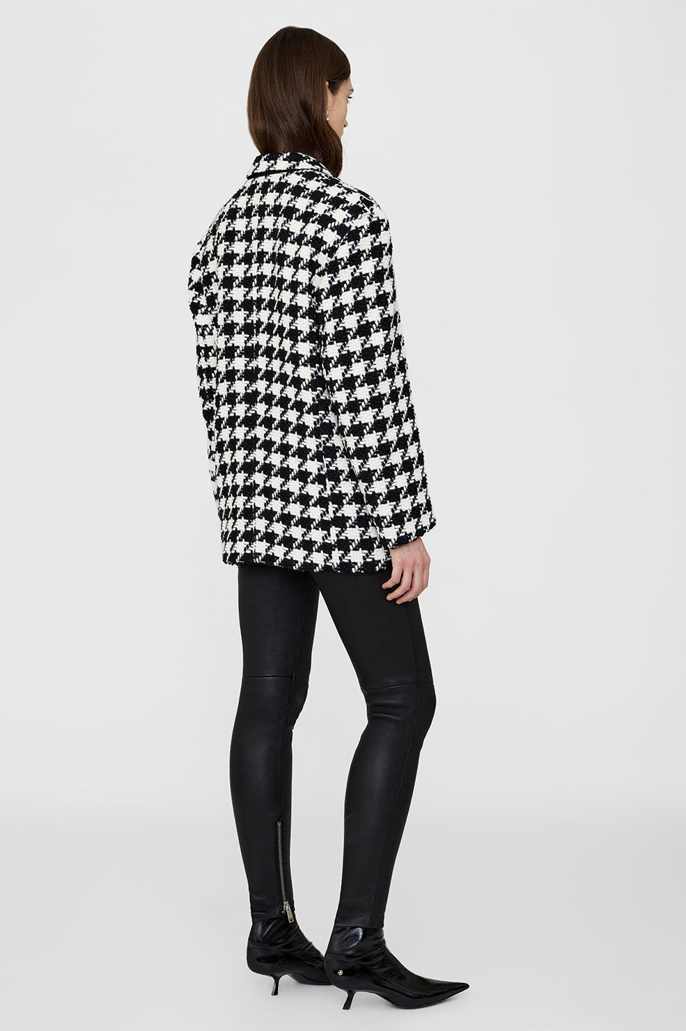 Quinn Blazer - Black And White Houndstooth