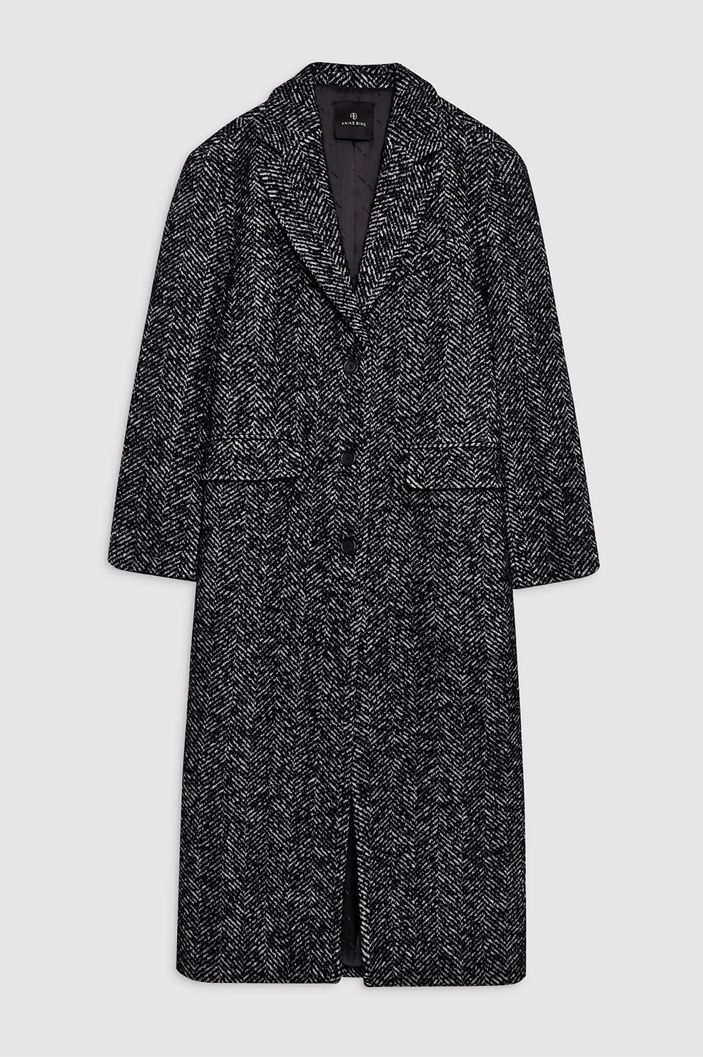 ANINE BING Quinn Coat - Black And White Tweed