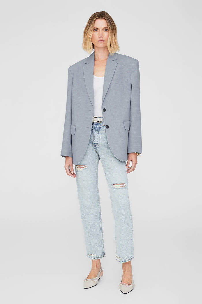 ANINE BING Quinn Blazer - Steel Blue