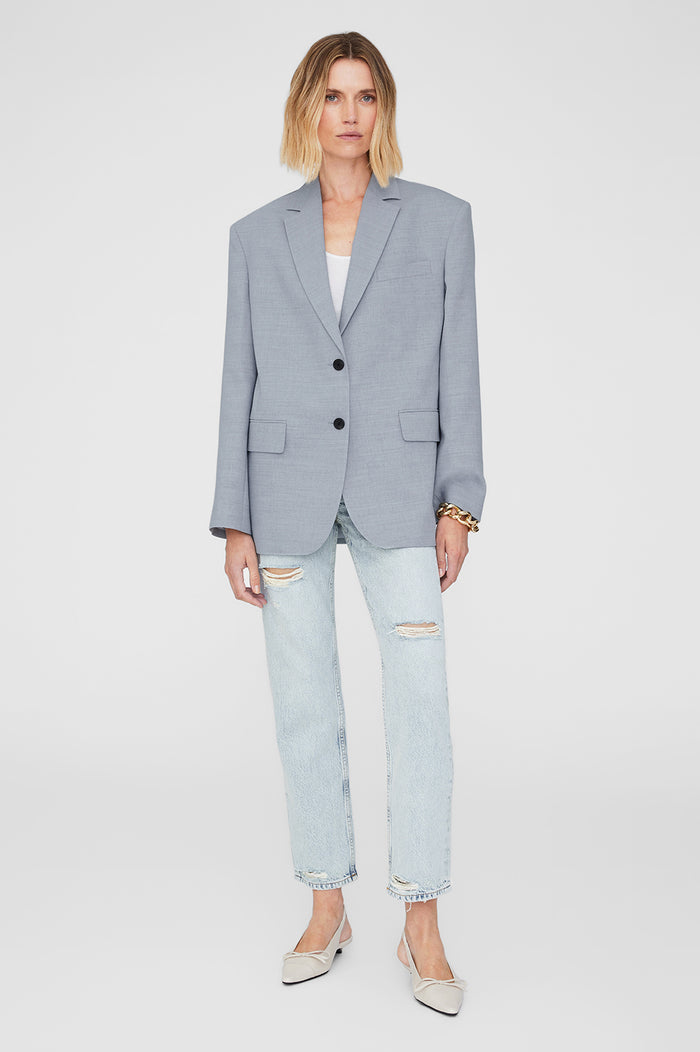 ANINE BING Quinn Blazer - Steel Blue