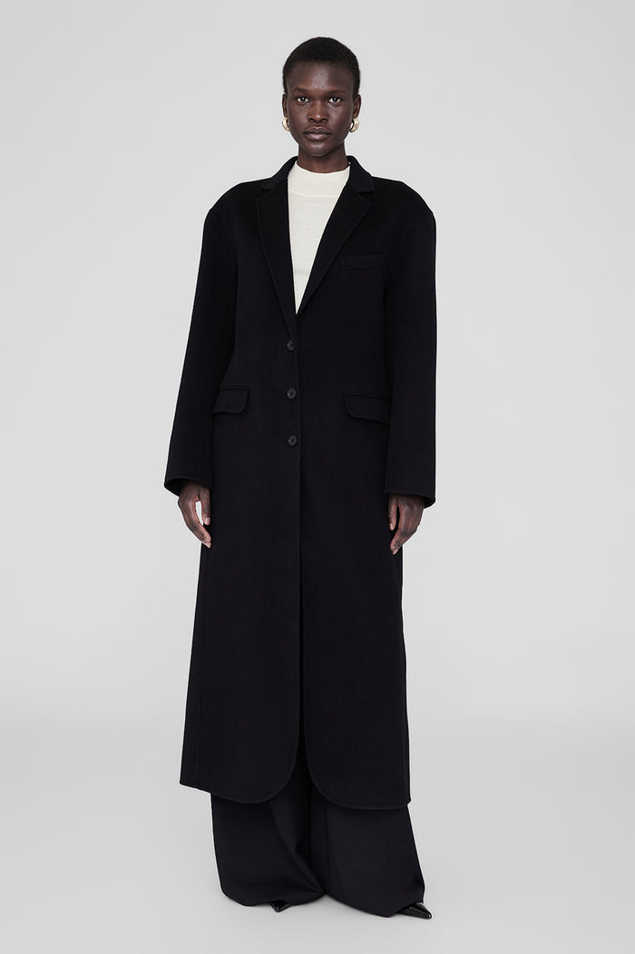 ANINE BING Quinn Coat - Black Cashmere Blend