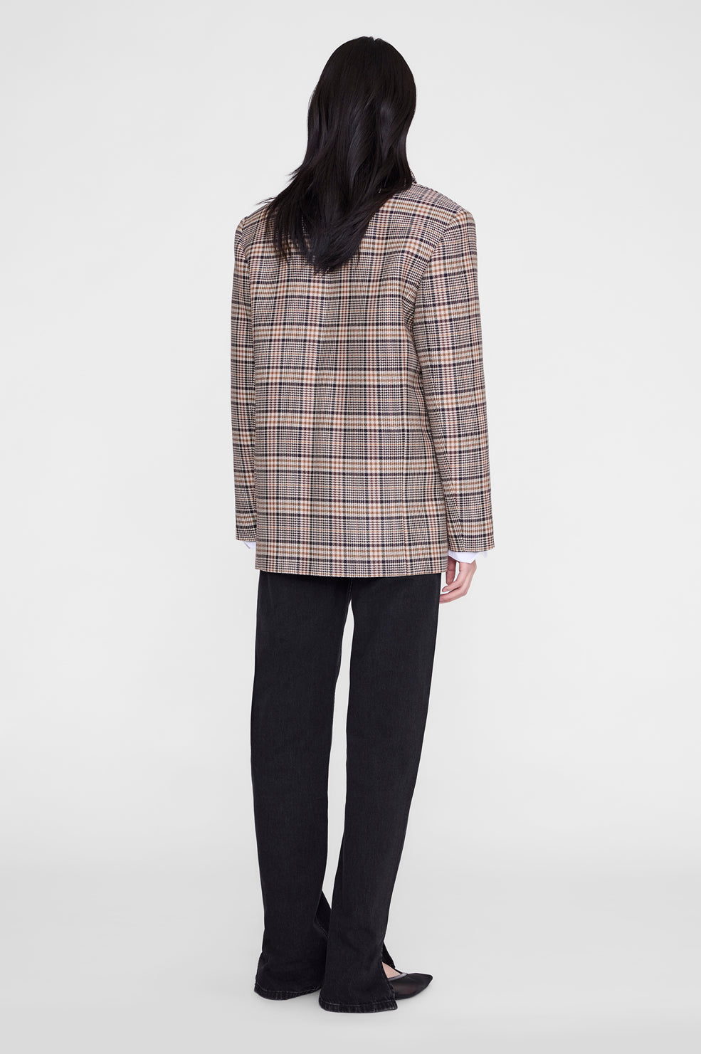 Quinn Blazer - Beige And Navy Checks View 2